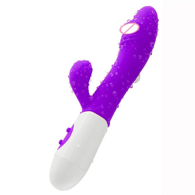 10 Mode Female Dual Motor Silicone Vibrating Pink Purple Dildo Rabbit Vibrator Sex Toy Dildo for Women