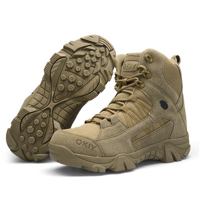 Tactical Boots Men's Canvas Mesh Desert High Top Military Combat Boots Outdoor Mountaineering Shoes Men's