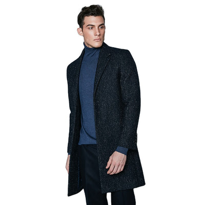 New Fashion Good Quality Classic Middle Length Wool Trendy Winter Coat for Men