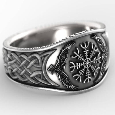 OMHXZJ Jewelry Wholesale RR1184 European Fashion Fine Man Party Birthday Wedding Gift Celtic Compass 925 Sterling Silver Ring - goldylify.com