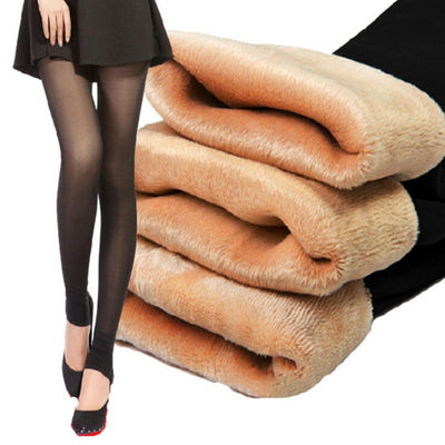 Keep Warm Women Velvet Winter Leggings Pencil Pants Lace Thick Double Layer Elastic High Waist Ankle-Length Hot Bottom