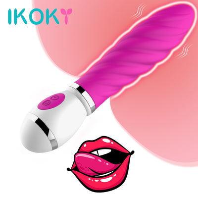 IKOKY 360 Grad Rotation 12 Geschwindigkeit Dildo Vibrator Zauberstab Klitoris G-punkt Stimulator Sex Spielzeug Für Frauen Weibliche Masturbator