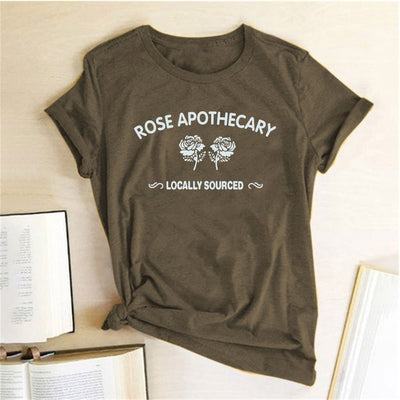 Rose Apothecary Locally Sourced Print Women T-Shirt Aesthetic Streetwear Cotton Summer Funny T-shirt Women Tops Graphic Tees