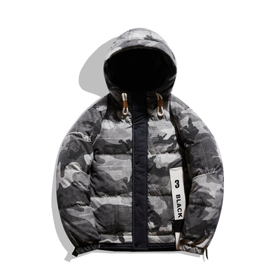 Hooded Jacket Camouflage Men's Cotton Jacket Hooded High Street Outdoor Fashion Wild Couple Thickening Warm Cotton Jacket Men