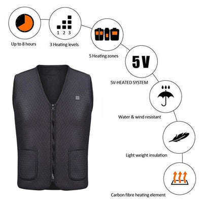 Men Women Outdoor Infrared Heating Vest Jacket Winter Flexible USB Electric Thermal Clothing Heated Waistcoat Fishing Hiking - goldylify.com