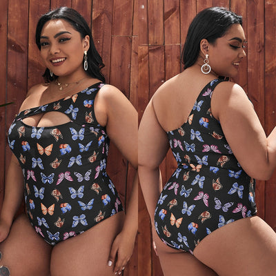 Print Bikinis Fat Tunic Beach Female Swimwear Women 2022 One Piece Woman Set Summer Clothes Plus Size L-4XL