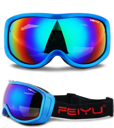 UV400 Anti-fog Ski Glasses Snowboard Goggles Motocross Skiing Mask Eye-wear Snow Ski Equipment Protector for Kids Women Men - goldylify.com