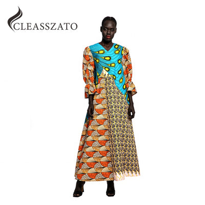 wholesale plus size women clothes Maxi Dress Dashiki african party dress wax print fabric kitenge dress designs