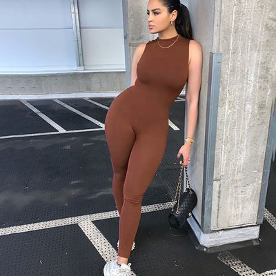 Autumn Women Sexy Winter Jumpsuit Streetwear Long Sleeve Bodycon Solid Sport Fitness Overalls For Women