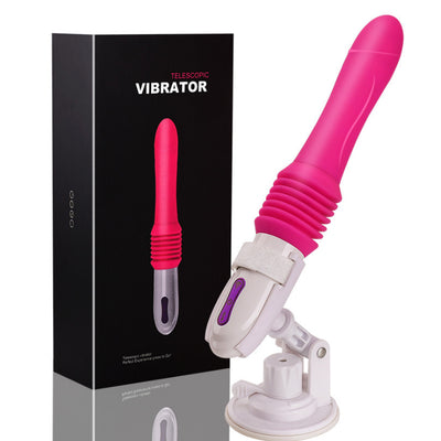 Online Silicone Telescopic Pussy Ass Vibrating Anal Sex Toy Machine Giant Dildo Vibrator