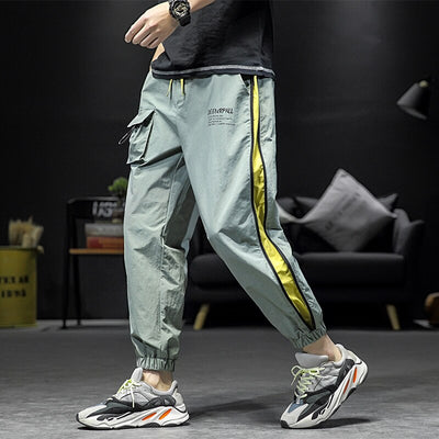100nylon japanese cargo plus size loose striped harem P2 mens pants casual brand pant for men - goldylify.com