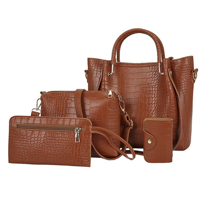 New Combination Bags Handbag Pattern Four-Piece Set Pattern Women Bag Shoulder Crossbody