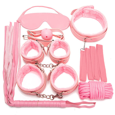 SM Game Kit Suit Adult Handcuffs Ball Whip Kit Bondage Set Couple SM Sex Toys