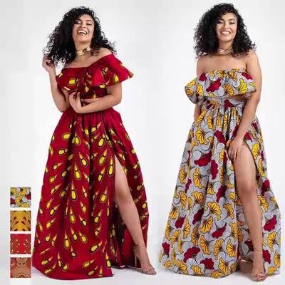 Amazon supplier african traditional print bridesmaid kiteng dresses kitenge dress designs and skirts for women