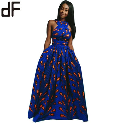 Wholesale batik long dress fashion african kitenge clothing printing design sexy party long maxi african dresses women