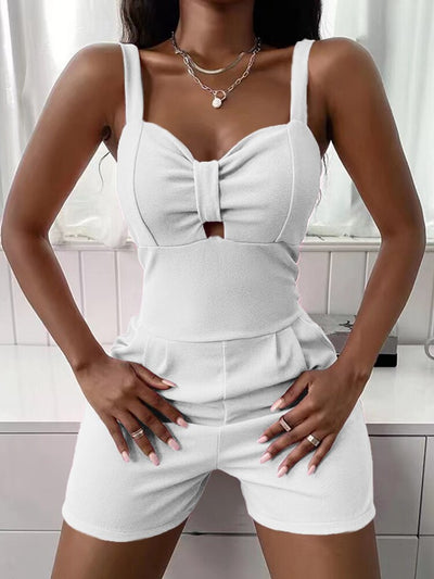 New Summer Solid Shorts Romper Overalls Spring Elegant High Waist Overall Women Sexy Spaghetti