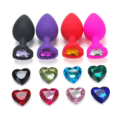 Heart Shape High Flexible 3 Sizes Customized Colors Gay Adult Sex Toy Silicone Anal Plug Butt plug Prostate Massager Toys