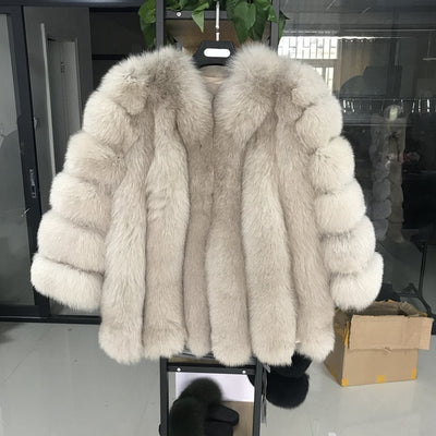 pink java QC8128 new arrival women winter clothes real fox fur coat natural fox-fur jacket