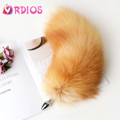 Detachable Anal Plug Real Fox tail Smooth Touch Metal Butt Plug Tail Erotic BDSM Sex Toys for Woman Couples Adult Games Sex Shop - goldylify.com