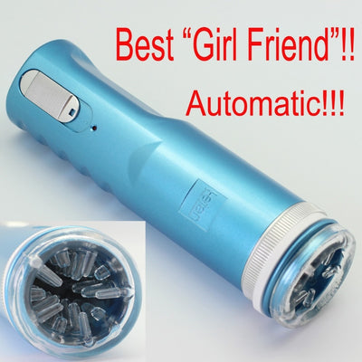 Blue Electric Retractable Male Masturbator Pussy Cup, Piston Fully-automatic Sex Machine, Sex toys for men, Adult Sex toys X-9A - goldylify.com
