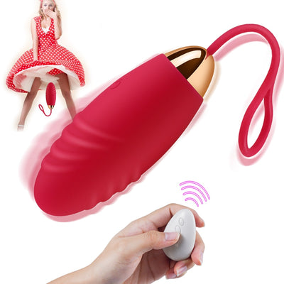10 speed Silicone Bullet Egg Vibrators for Women Wireless Remote Control Vibrating USB Rechargeable Massage Ball Adult Sex Toys - goldylify.com
