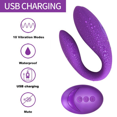 Wireless Vibrator Adult Toys For Couples USB Rechargeable Dildo G Spot U Silicone Stimulator Double Vibrators Sex Toy For Woman - goldylify.com