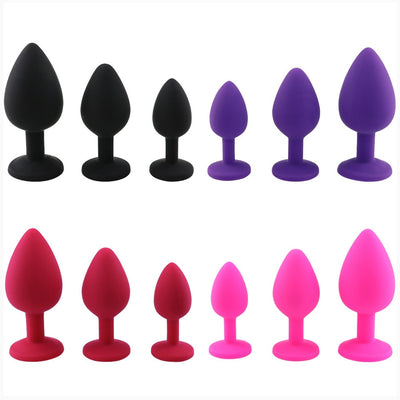 Silicone Butt Plug Anal Plug Unisex Sex Stopper 3 Different Size Adult Toys for Men/Women Anal Trainer for Couples - goldylify.com