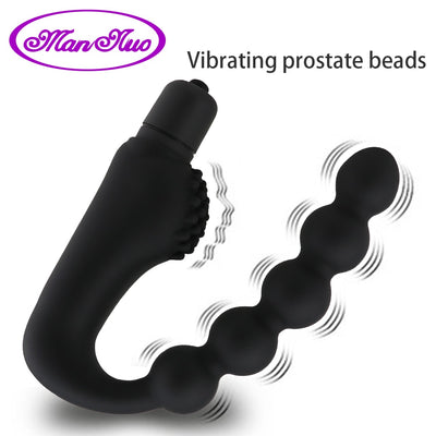 Man nuo 10 Speeds Anal Beads Vibrator Prostate Massager Sex Product Anal/Butt Plug Vibrating Anal Sex Toys for Woman - goldylify.com