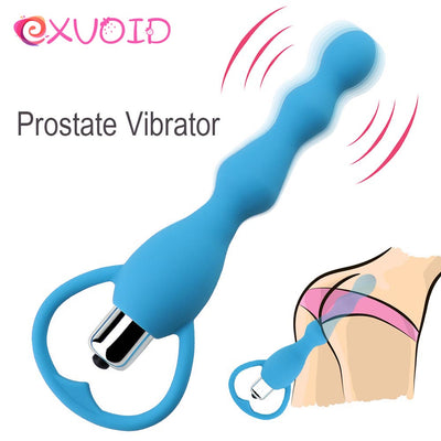 EXVOID Anal Vibrator Sex Toys for Women Anal Beads Vibrator Gay Toys Prostate Massage Smooth Butt Silicone Plug Adult Products - goldylify.com